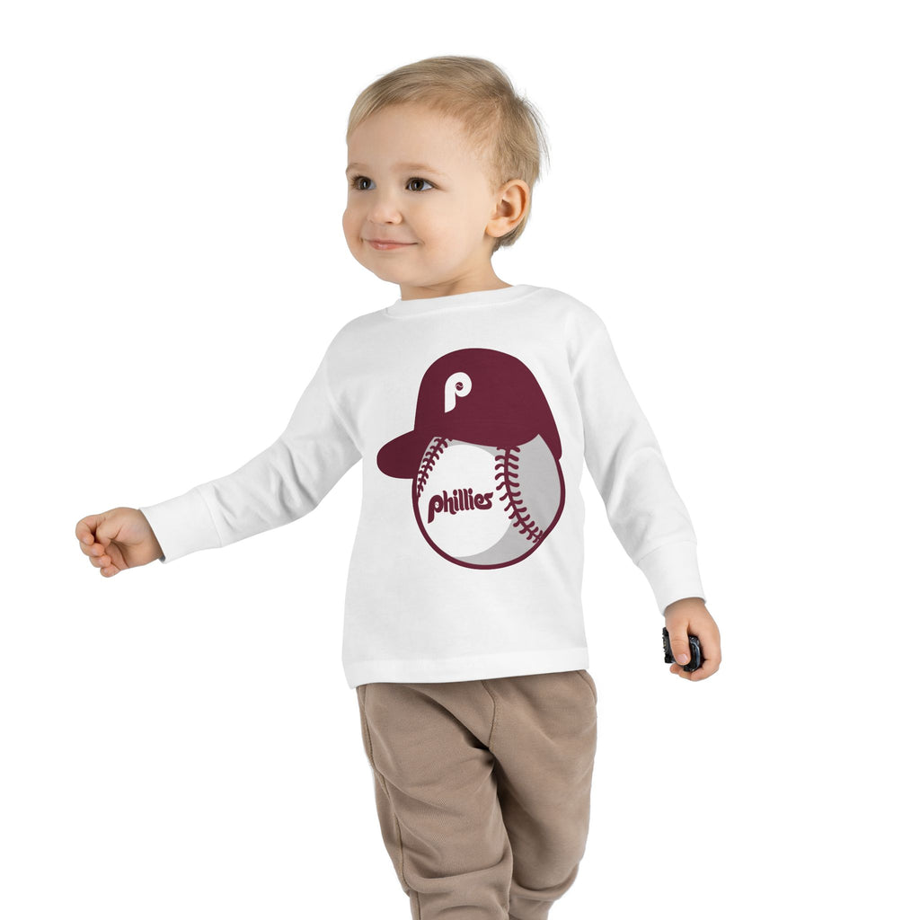 Retro Phillies Ball Toddler Long Sleeve