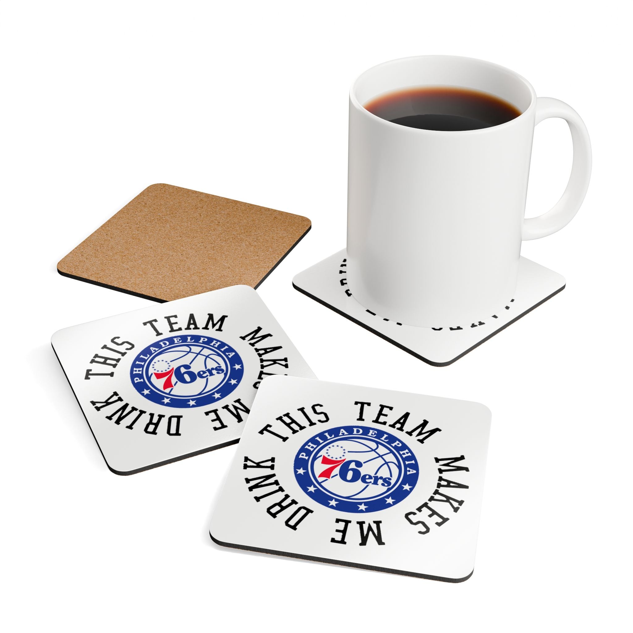 76ers Corkwood Coaster Set