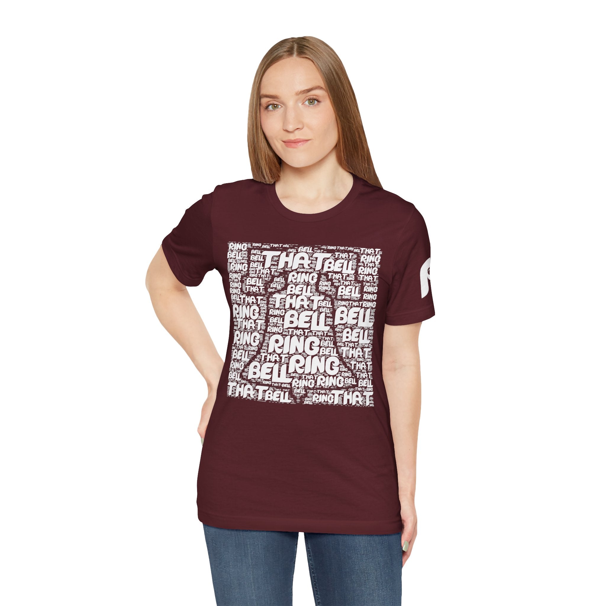 Ring That Bell Unisex Retro Short Sleeve Tee (Maroon)