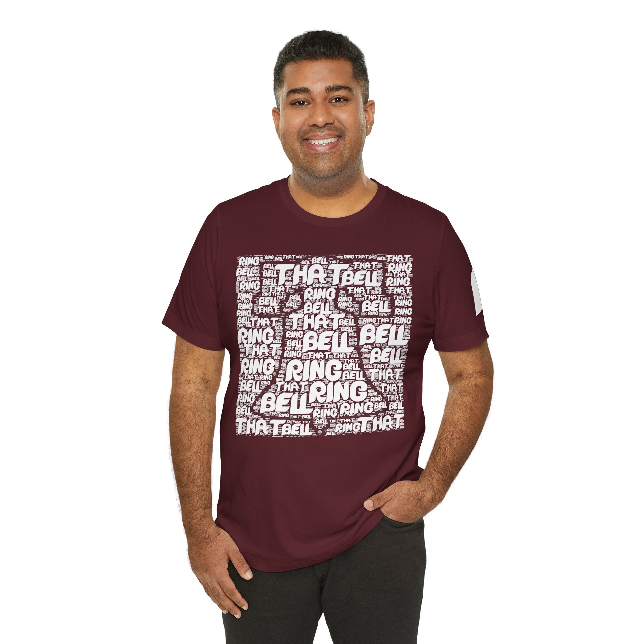 Ring That Bell Unisex Retro Short Sleeve Tee (Maroon)