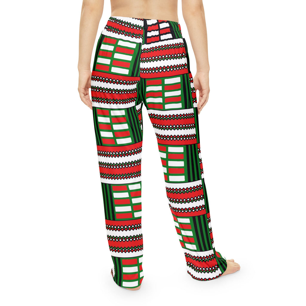 Women's Christmas Kente Pajama Pants (AOP)