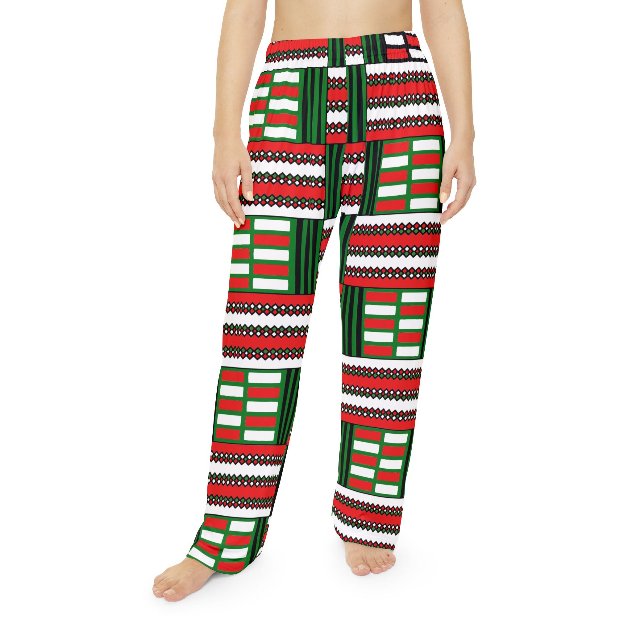 Women's Christmas Kente Pajama Pants (AOP)