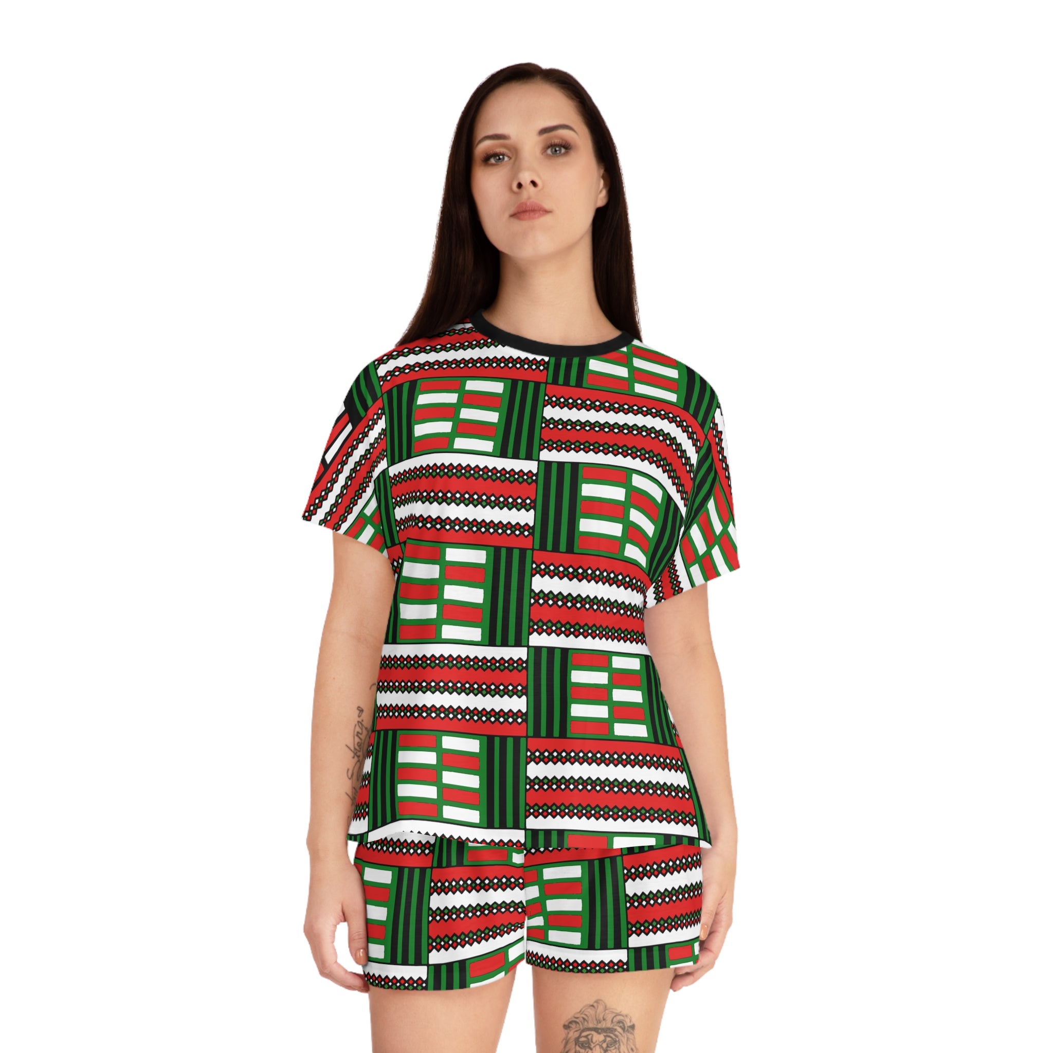 Women's Christmas Kente Pajama Set (AOP)